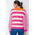 thumbnail image 3 of a.Jesdani Flirty Rose Stripe Sweater - Trendy, Versatile Fit, 3 of 8