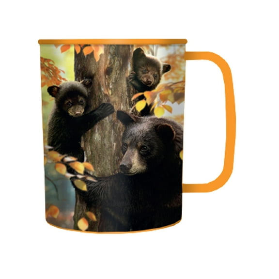 3D LiveLife Cup – Mother's Watch Bear by Deluxebase 300ml Kids Plastic Cup with Art by Penfound