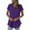 Purple, variant on JGGSPWM Women's Fashion Summer V Neck Short Sleeve Pleated Hem Loose Comfort Breathable Casual Tees Tops Blue XL