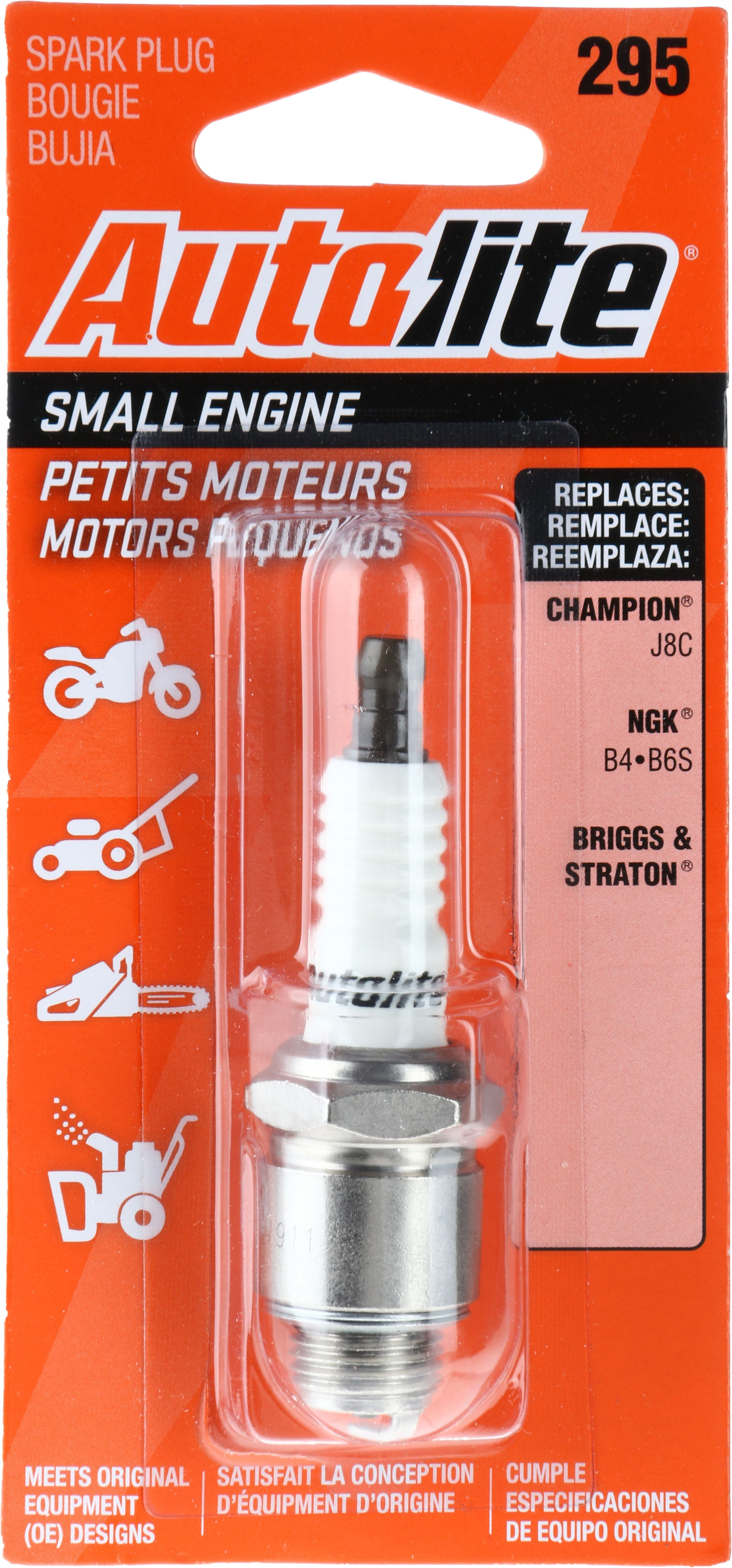 Autolite Small Engine Spark Plug, 295 for Select Tecumseh Engine Power Equipment, Lawn Mowers and Garden Tractors