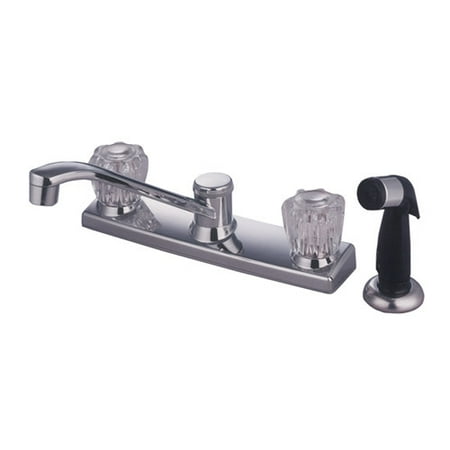 Kingston Brass Americana Double Handle Kitchen Faucet with Side Spray