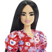 Barbie Fashionistas Doll #177 with Black Hair in Floral Dress & Strappy Heels