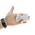 thumbnail image 4 of Unique Bargains 1 Pc Fashion Velvet Bow Handbag Charm Bag Accessories Silver Tone Gray, 4 of 5
