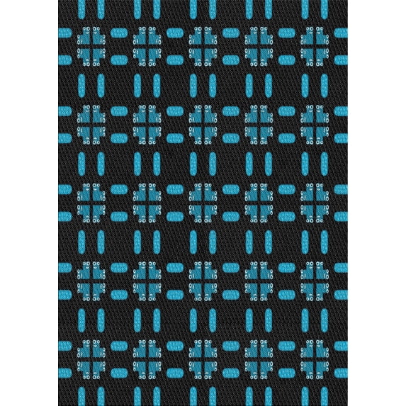 Ahgly Company Machine Washable Indoor Rectangle Transitional Night Black Area Rugs, 6' x 9'