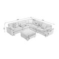 thumbnail image 2 of 6 Seat Sectional Couches, Oversized Corduroy Modular Couch with Ottoman, Upholstered Sectional Couches for Living Room,Bedroom, Apartment, Office, Dark Gray, 2 of 7