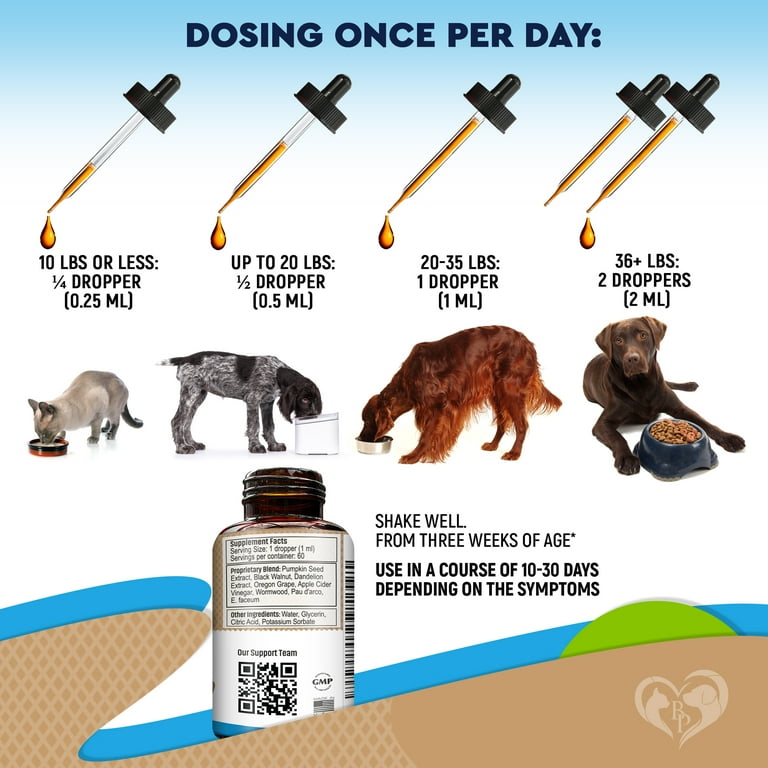 Dewormer for Dogs Cats Puppies Kittens Effective Against Tapeworms Hookworms Roundworms Whipworms Made in USA Walmart