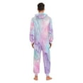 thumbnail image 2 of 1 Piece Adult Onesie Pajamas Cozy & Loose-Fit Sleepsuit Loungewear with Pockets Pastel Pink Marble Texture Medium, 2 of 7