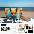 thumbnail image 5 of Xecao Fiery Red Maple Leaf Fox for versatile beach bag for women includes zipper pockets and waterproof material, ideal for vacations and adventures., 5 of 7