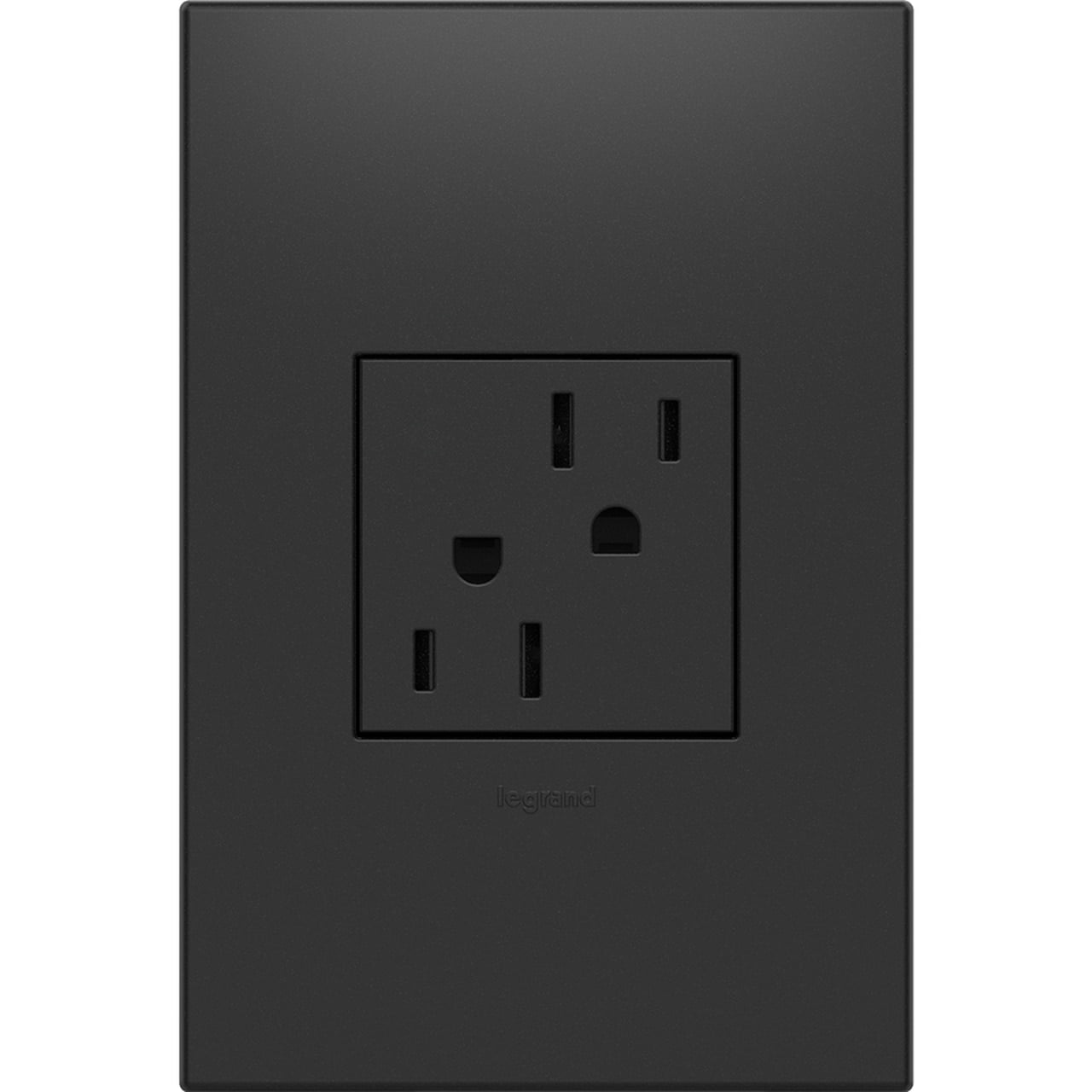 Legrand adorne 15A Tamper-Resistant Outlet With Matching Wall Plate in Graphite Finish, ARTR152G4WP