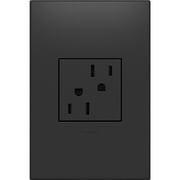Legrand adorne 15A Tamper-Resistant Outlet With Matching Wall Plate in Graphite Finish, ARTR152G4WP