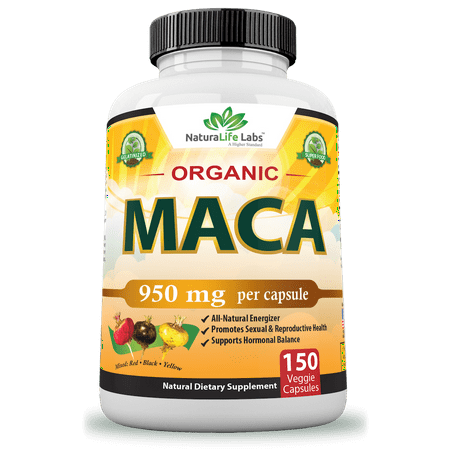 Organic Maca root 950 mg natural energizer hormonal (Best Vitamins For Hormonal Acne)