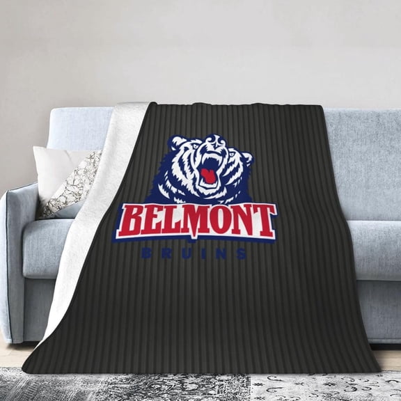 Belmont University Fleece Blanket, Very Soft Microfiber Flannel Blanket for Couch Warm and Cozy for All Seasons