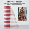 thumbnail image 3 of Shoreew Christmas Mesh Ribbon 10 Inch x 10 Yards Red/Red White Stripe Metallic Foil Mesh Ribbon Roll for Wreaths Swags Crafts Christmas Tree Holiday Home Decor, 3 of 7
