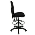 thumbnail image 4 of Flash Furniture Lenora Mid-Back Black Fabric Multifunction Ergonomic Drafting Chair with Adjustable Lumbar Support, 4 of 5