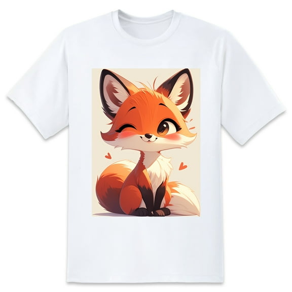 Basic Oversize Tees For WomenFox Loose Boyfriend Shirts Casual Blouse round neck