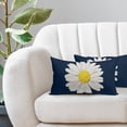 thumbnail image 5 of Daisy Flower Navy Blue Lumbar Pillow Covers 12x20 Inch White Petal Floral Bloom Decorative Pillow Cases Spring Summer Seasonal Cushion Covers Farmhouse Home Decor For Porch Couch Outdoor Set of 2, 5 of 6