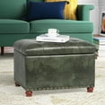 thumbnail image 3 of ZXNYH 24 Inch Modern Tufted Storage Ottoman Bench, PU Leather Lift Top Upholstered Rectangular Footstool for Living Room Bedroom, 3 of 7
