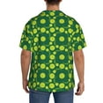 thumbnail image 3 of Lsque Tennis Balls print Men's Cuban Collar Short Sleeve Shirt Summer Beachwear Casual Button Down Fashionable Vacation Leisure Shirt-3X-Large, 3 of 7