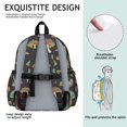 thumbnail image 5 of Mushroom and Eye Black Pattern Cute School Backpack with Padded Back and Adjustable Shoulder Straps 13.4"x11"x4.7", 5 of 5