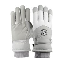 Fleece-Lined Waterproof Ski Gloves Thermal Touchscreen PU Winter Warm Anti-Slip Outdoor Riding Gloves for Men & Women