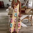 thumbnail image 4 of Colorful Donut Pattern Sleeveless Dress Women's Evening Dress Womans Clothing, 4 of 9