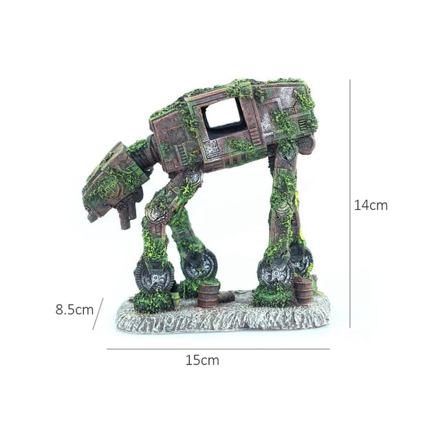 Perro Robot de resina con forma de decoración de acuario, Perro Robot de simulación, paisaje de acuario