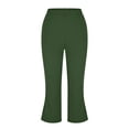 thumbnail image 5 of TAGOLD Womens Summer Capris High Waist Solid Color Stretchy Yoga Fitness Casual Leggings, 5 of 5