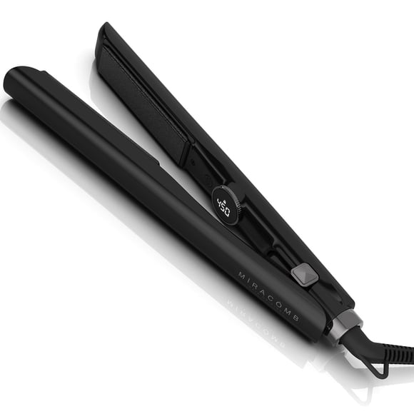 MIRACOMB 1 Plancha alisadora de cabello profesional - Cerámica Ion Tech riza y alisa fácilmente Calor digital para un peinado de precisión Doble voltaje - Herramienta perfecta para alisar el cabello p