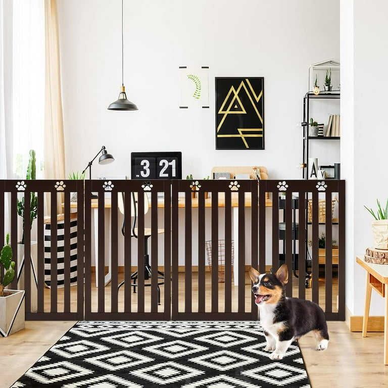 Freestanding Dog Gate 3 Panel 60 in Wide 36 in Tall Pet Gates for Dogs Dog Fences Indoor for House Stairs Doorways White Walmart