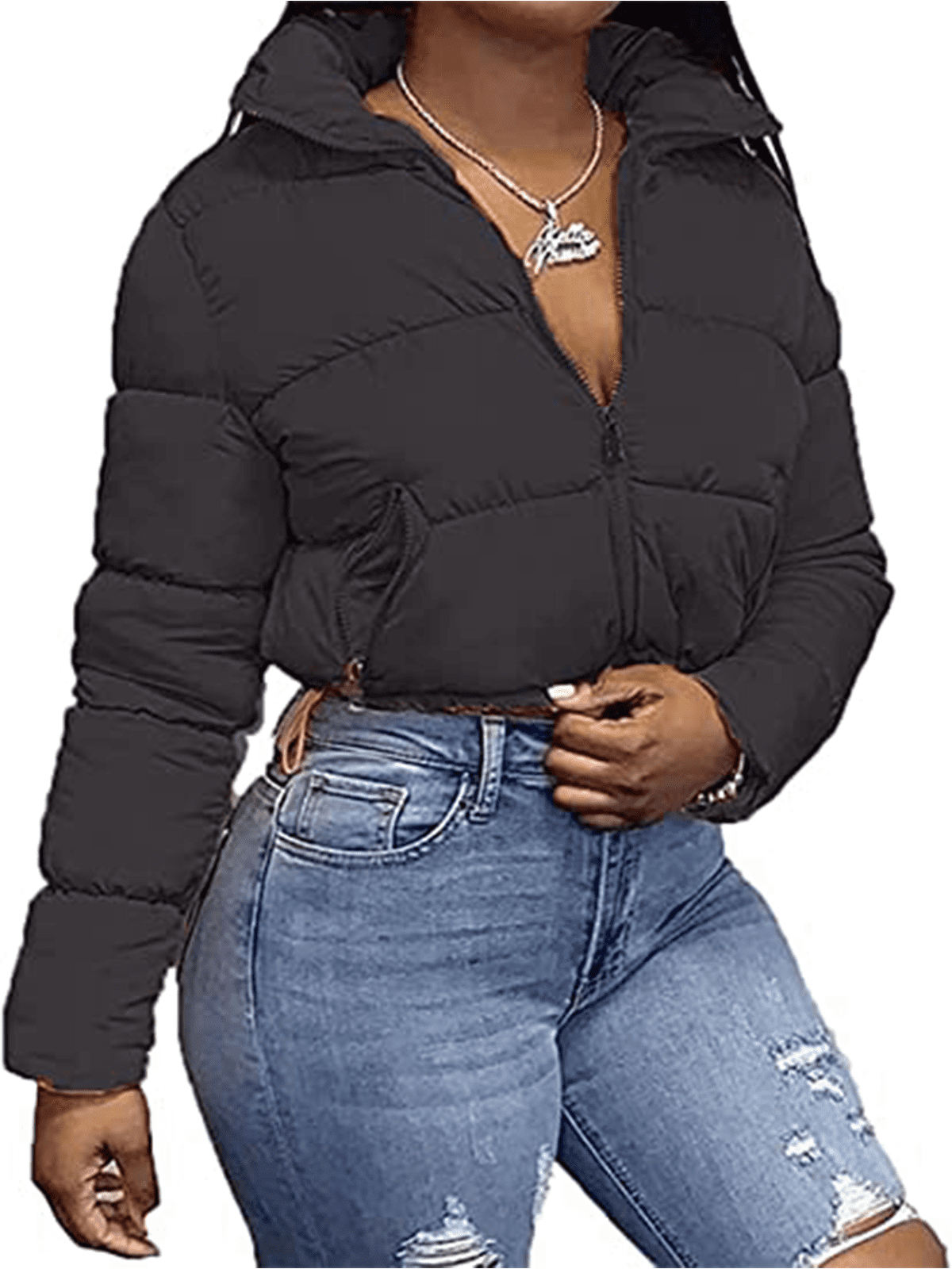 puffy crop coat