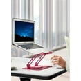 thumbnail image 5 of Swivel Laptop Stand for Desk – Adjustable Laptop Riser with 360° Rotation, Height & Tilt, Vented Metal Cooling Panel, Portable Folding Stand (RoseGold), 5 of 9