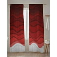thumbnail image 5 of Abstract Sheer Curtains 84 Inch Long 2 Panels, Red White Gradient Ocean Waves Light Filtering Rod Pocket Semi Sheer Curtains, Sheer Voile Drapes for Living Room Bedroom, 52"x84", 5 of 5