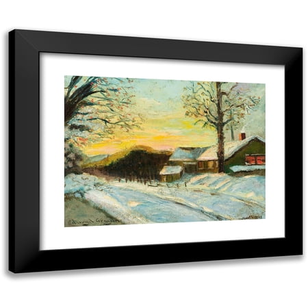Edmund William Greacen 14x12 Black Modern Framed Museum Art Print Titled - Short Hills, Nj (1910)