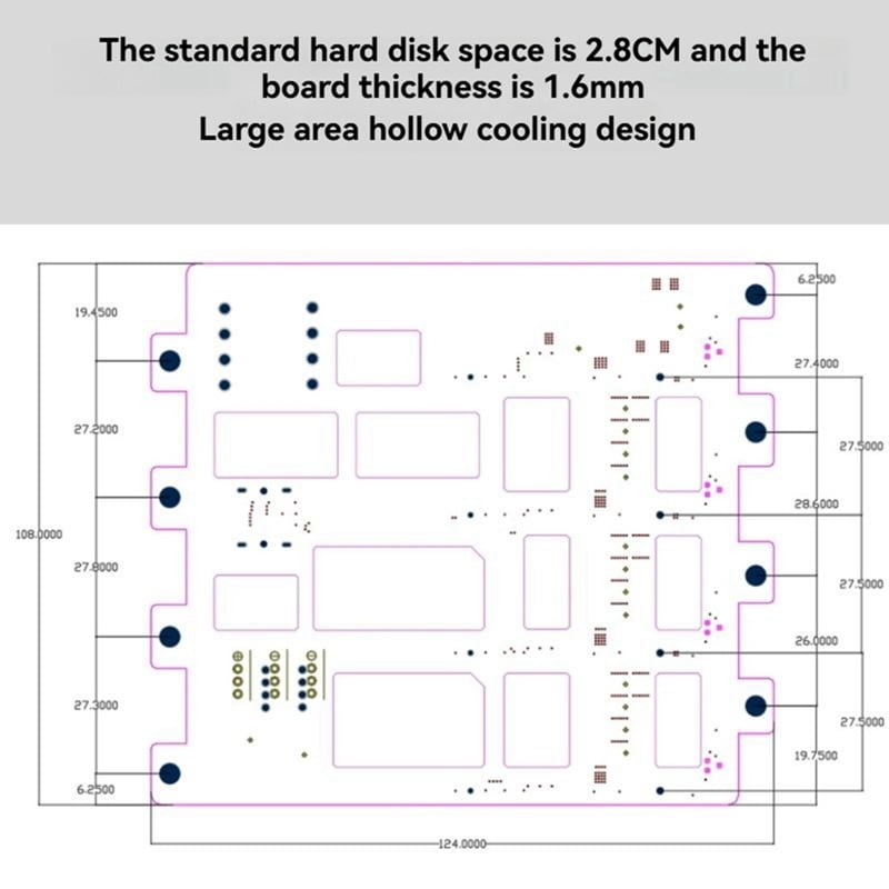 SAS/ Hard Disk Backplane for Nas Storage Server 6Gbps SFF8643 to 4-Bay HDD SSD Adapter Large 4D Power Supply