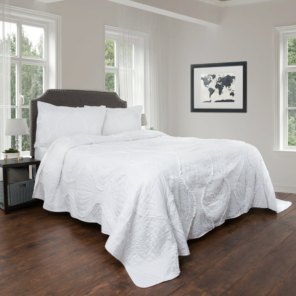 Quilt and Sham Set Hypoallergenic 3 Piece Oversized King Quilt Bed Set