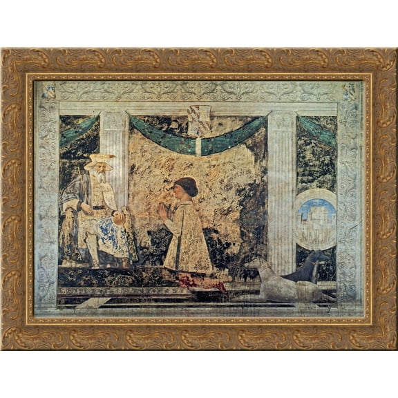 St. Sigismund and Sigismondo Pandolfo Malatesta 24x18 Gold Ornate Wood Framed Canvas Art by Piero della Francesca