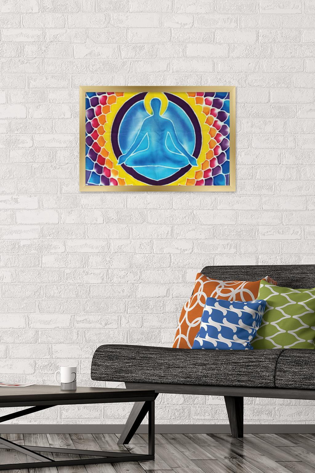 Yoga - Colorful Wall Poster, 14.725" x 22.375", Framed