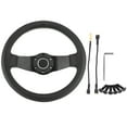 thumbnail image 3 of Steering Wheel Racing Steering Wheel Leather Steering Wheel Steering Wheel Replacement Car Modified Accessory 320mm/13in For  Style 6- Half Dish Black Leather Racing Steering Wheel, 3 of 8