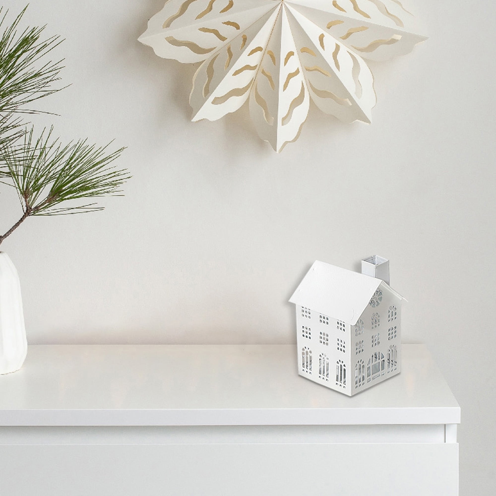 Photophore En Métal Blanc (Petit Modèle) - Lot De 2