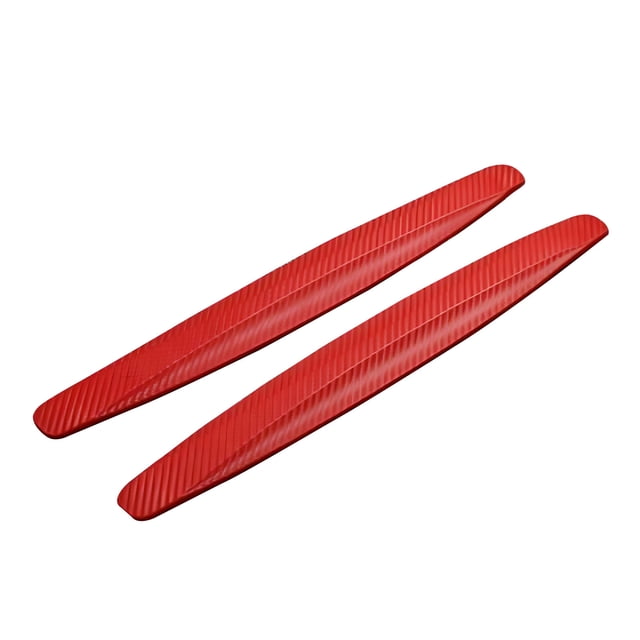 Red Front And Rear Collision Strip Carbon Fiber Protection Strip, Scratch Tape Body Scratch Decoration Protection Sticker, Universal Car Body Side Door Guard, Red Color, 41.5X4.5Mm