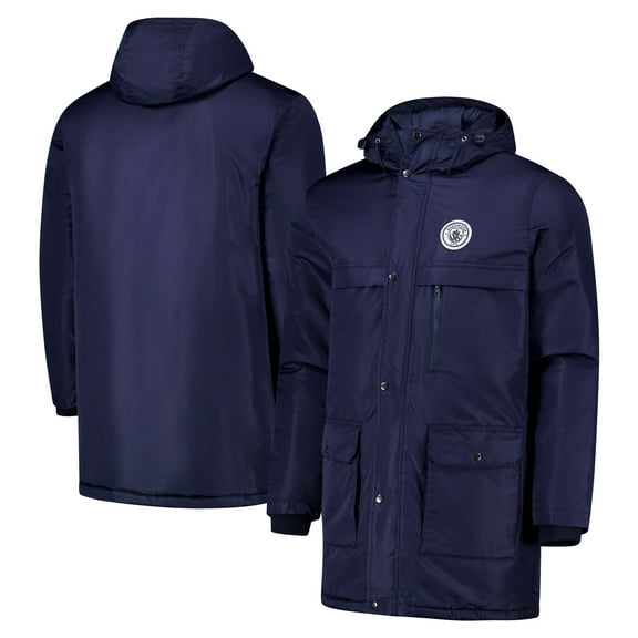 Men's Navy Manchester City Winter Field Park Full-Zip Hoodie Jacket