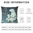 thumbnail image 5 of MDO  Starry Night Throw Pillow Cushion Cover, Mother Polar Bear Her Son Looking Stars Constellation Illustration, Decorative Square Accent Pillow Case, 24" X 24", Vermilion White, 5 of 5