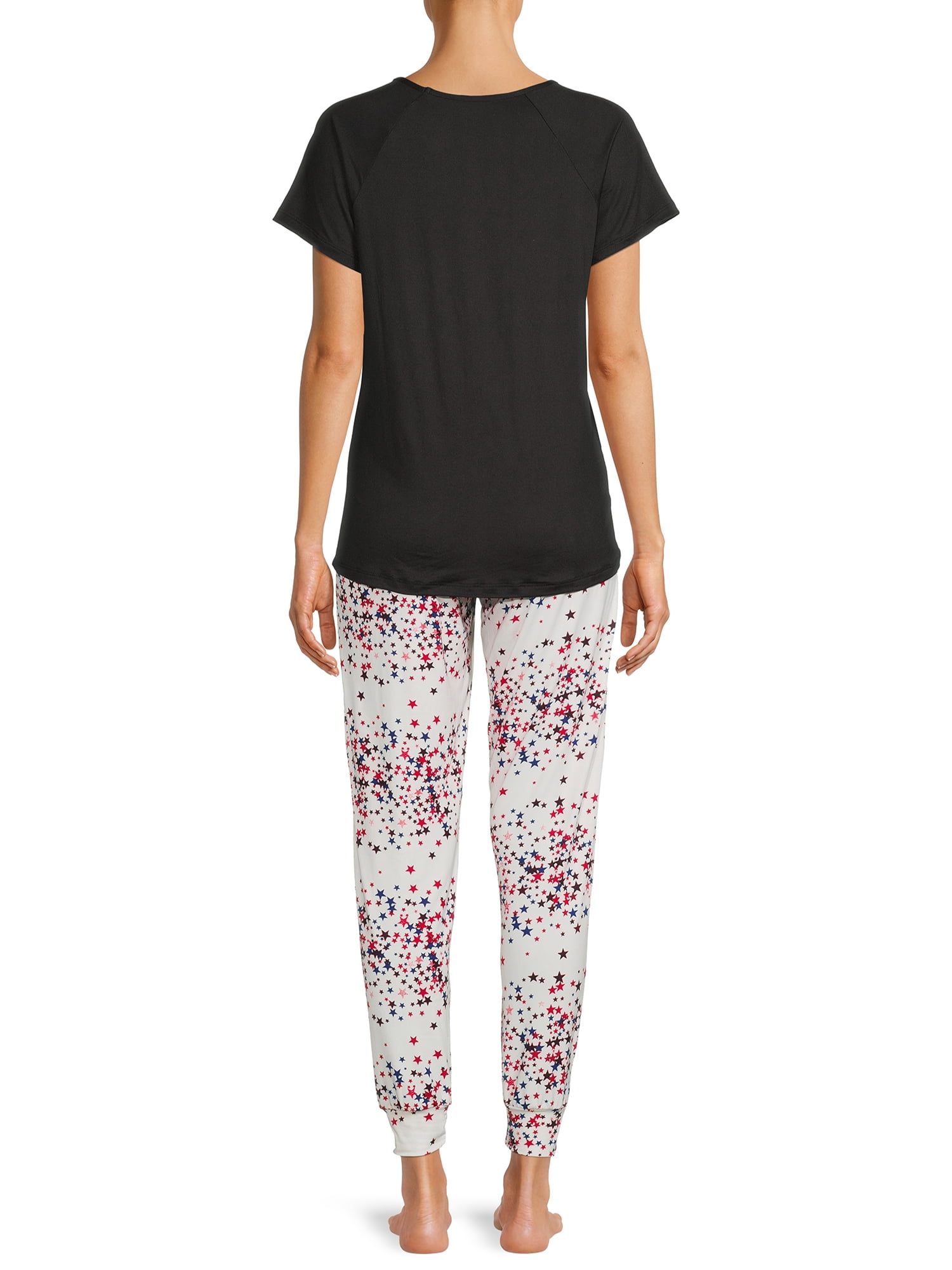YMI Junior's and Junior's Plus Short Sleeve T-Shirt and Joggers, 2-Piece Set
