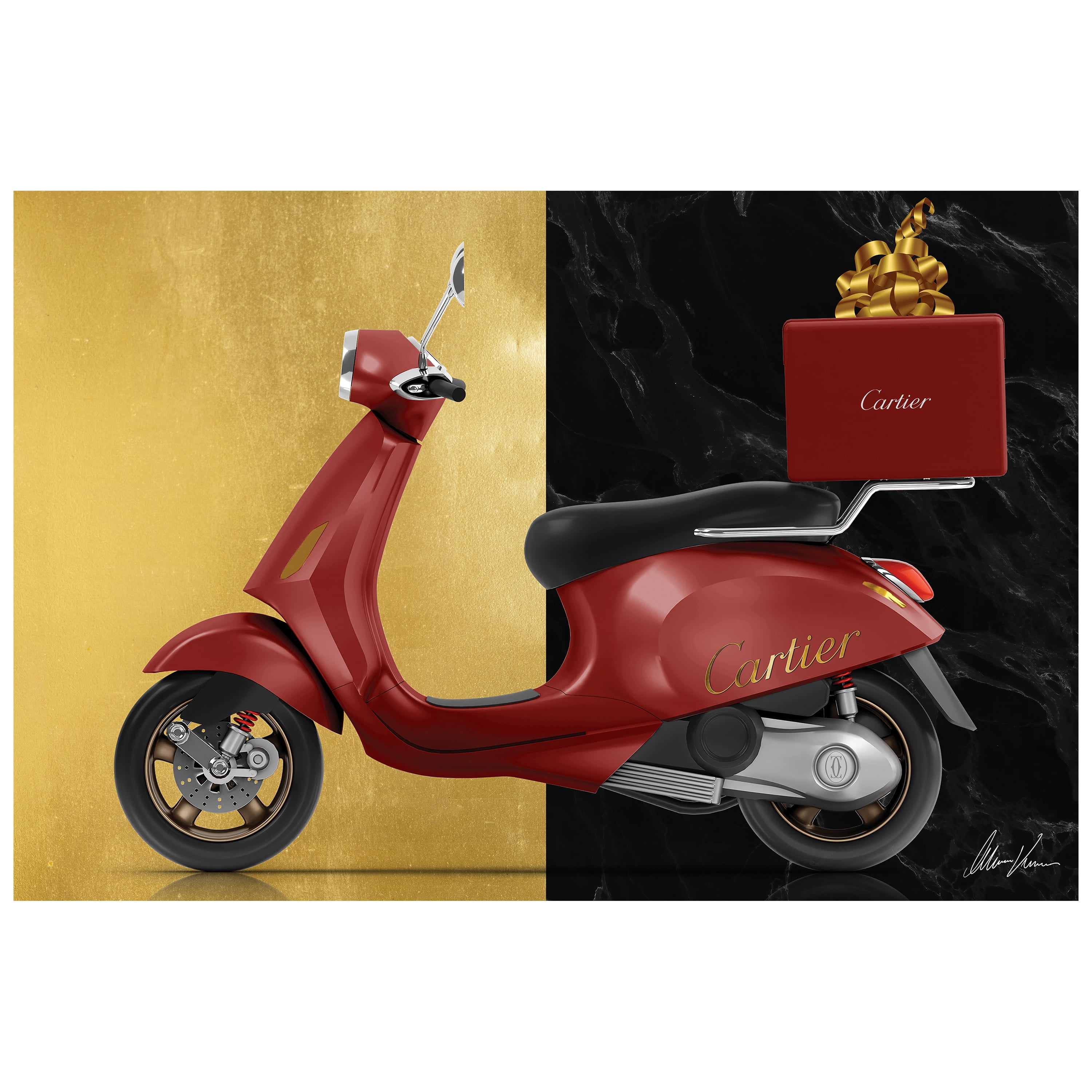 Special Delivery Frameless Free Floating Tempered Glass Panel Graphic Wall Art , 32" x 48" each