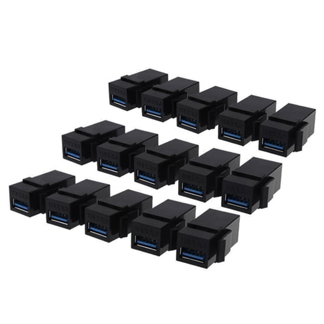 15x USB 3.0 A / F Acopmiento De Conector De Acopmiento A Presión Para De Pared Baoblaze Conector trapezoidal USB 3.0