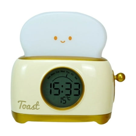 Cartoon Alarm Clock Night Light - Silicone, LED Warm Light - for Student Bedside, USB Rechargeable, 99-Minute Countdown