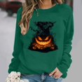 thumbnail image 7 of FNFYFH Halloween Sweatshirts for Women Ghost Pumpkin Graphic Halloween Sweater Spooky Season Sweatshirt Long Sleeve Fall Pumpkin Face Pullover Tops, 7 of 7