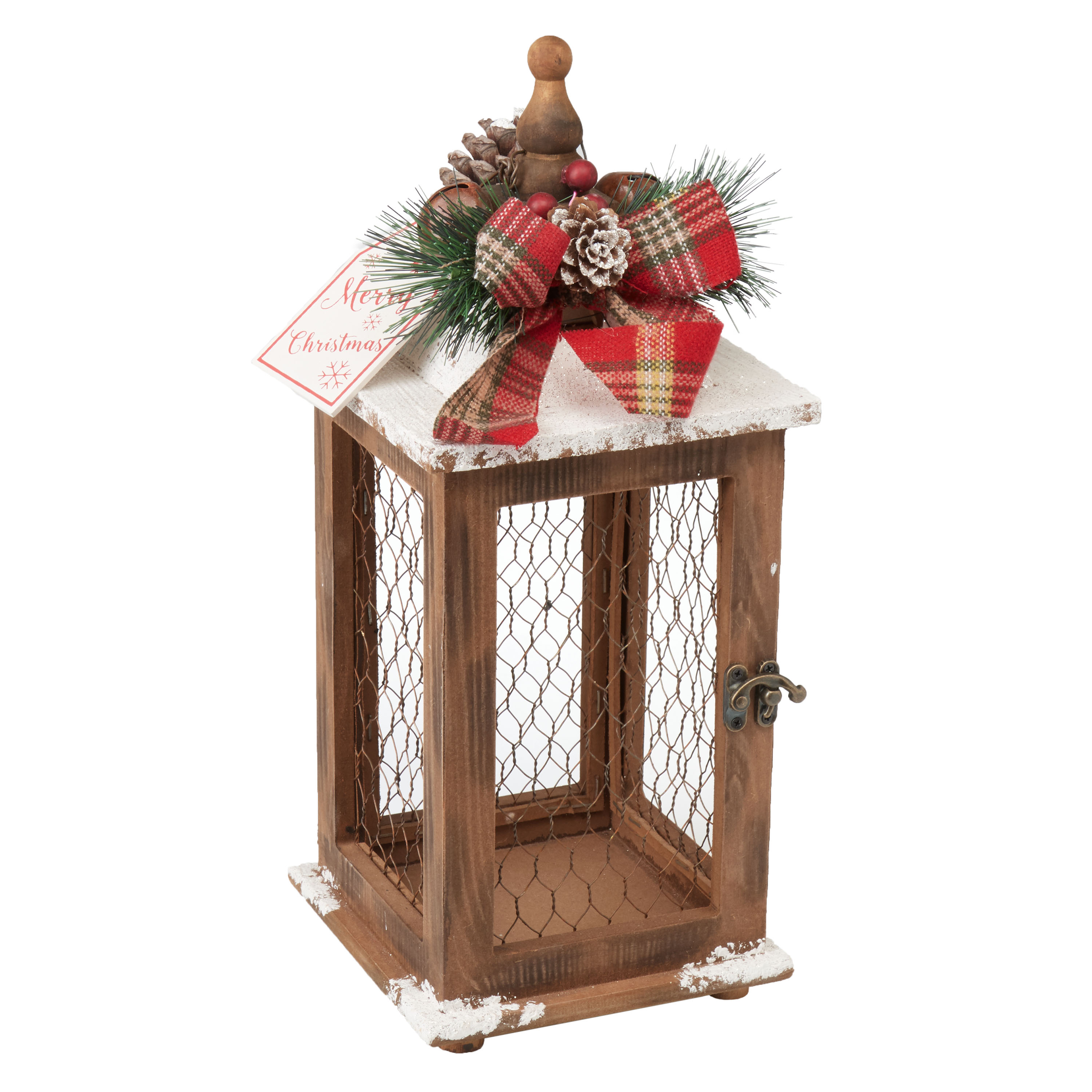 Holiday Time Wood Decor Lantern
