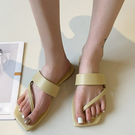 

〖Yilirongyumm〗 Beige 37 Sandals Women Direction Shoes Color Comfy Summer Sandals Women Fashion Candy Sandals Flat Women s Sandals