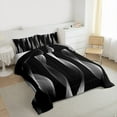 thumbnail image 3 of jejeloiu Abstract Geometric Line Full Size Comforter Sets,Gray Stripes Bedding Sets For Men Women Reversible 3-Piece, 3 of 8